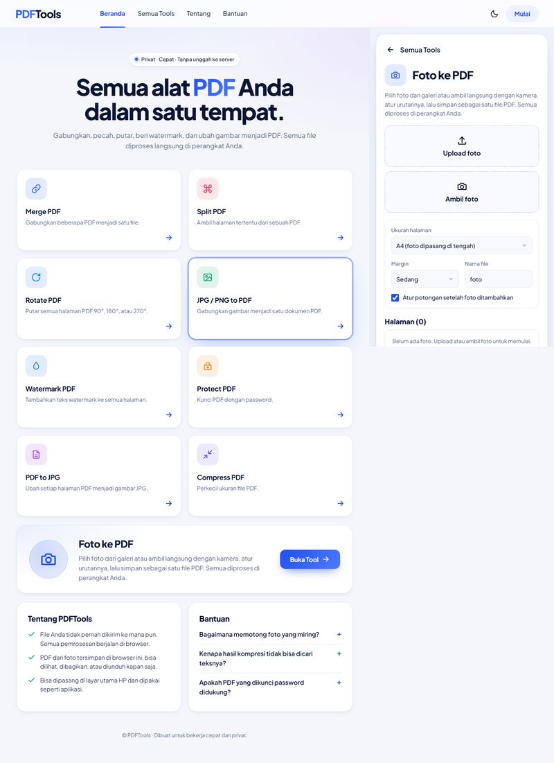 Project web app PDFTools: alat PDF online